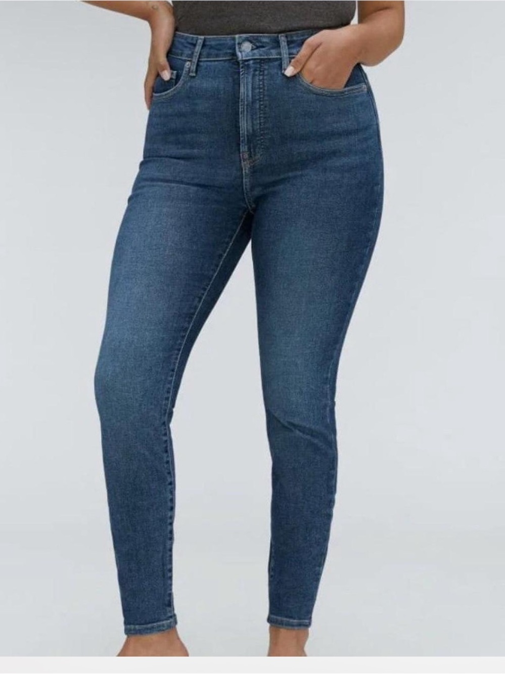 Everlane High Rise Skinny Jeans — Deep Blue Denim
